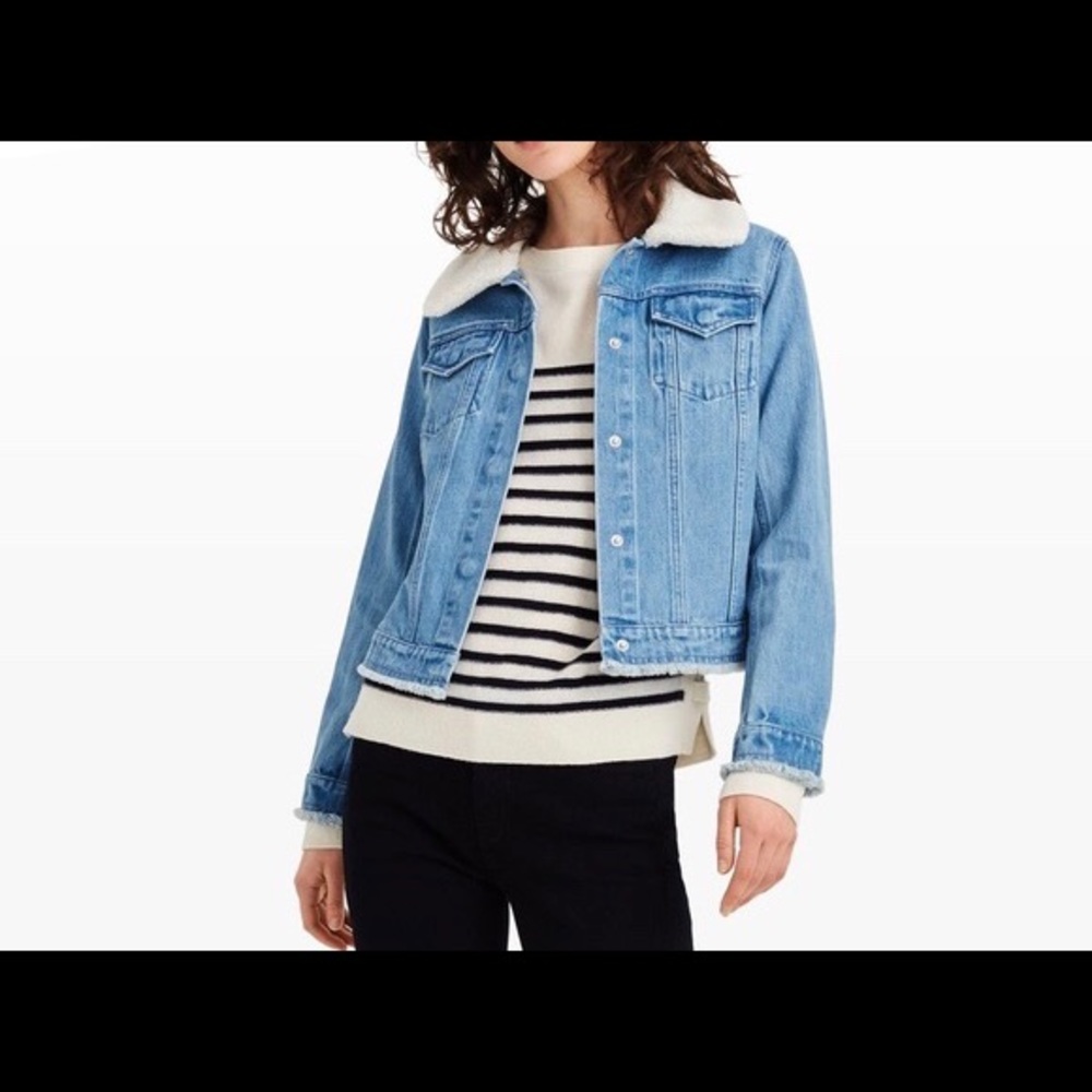 Club Monaco Denim Jacket with Fleece Collar